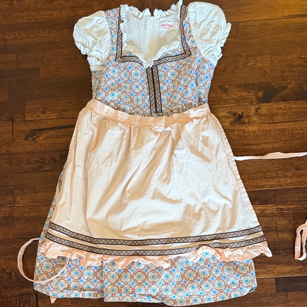 Floral Octoberfest Dress with Apron